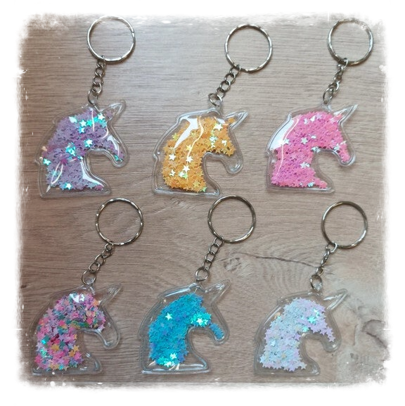 Porte-clés licorne étoiles
