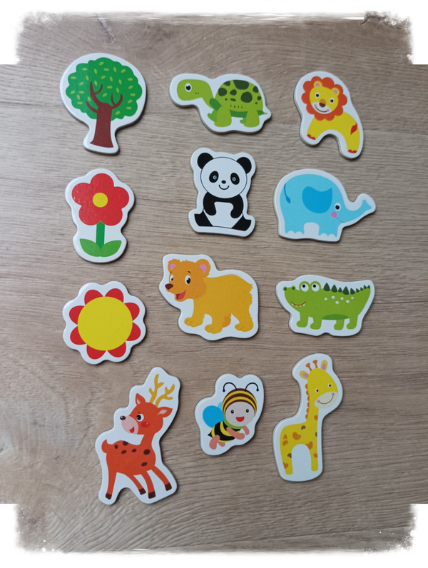 Aimants animaux - 12 pièces