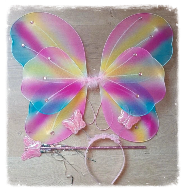 Ailes de fée avec baguette et serre-tête