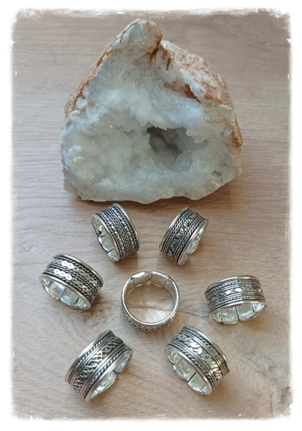 Bague métal blanc