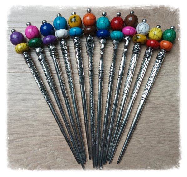 Pique à cheveux métal et déco perle