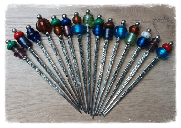 Pique à cheveux métal et verre