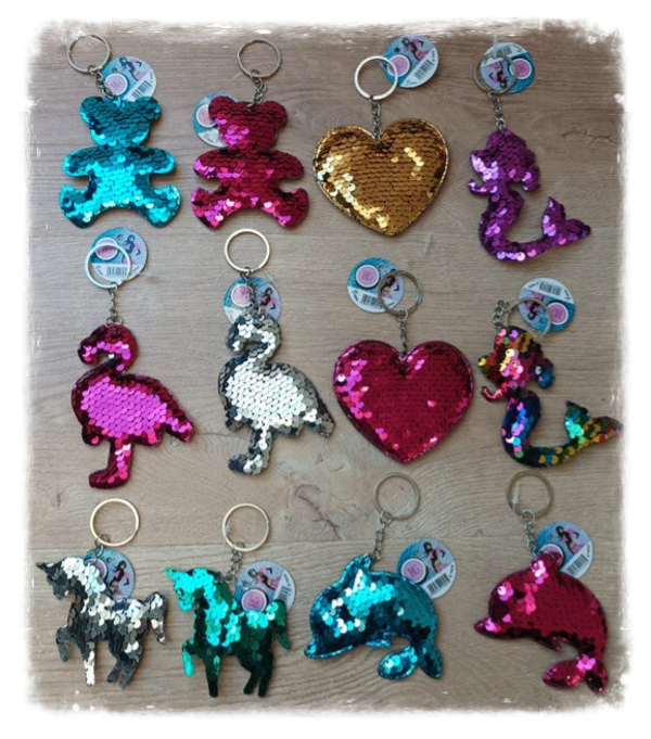 Porte-clés sequin animaux