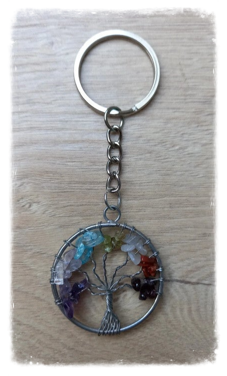 Porte-clés Arbre de Vie 7 chakras