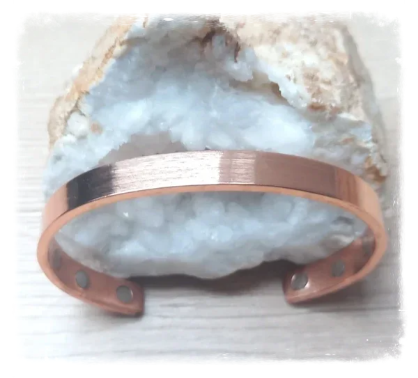 Bracelet fin cuivre massif & aimants sans motif lisse (Ref.014)