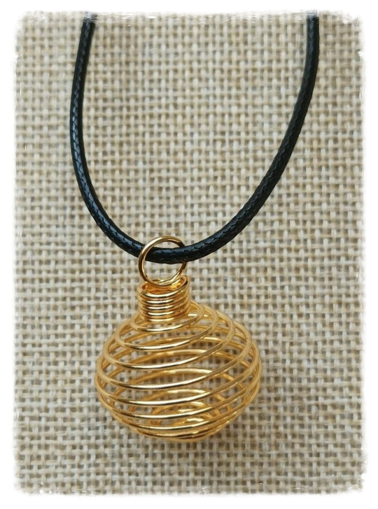 Pendentif spirale cage - Doré