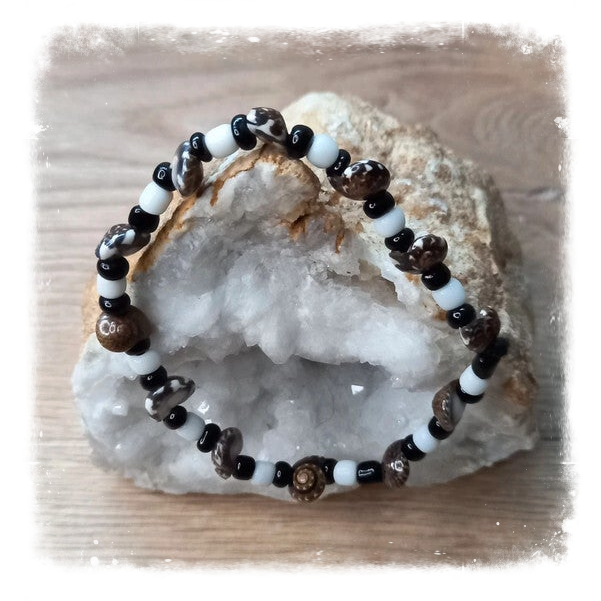 Bracelet d'amitié fait main - Petits coquillages plage + perles