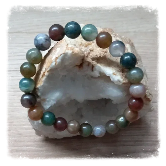 Bracelet de puissance en gemme - Agate Mousse