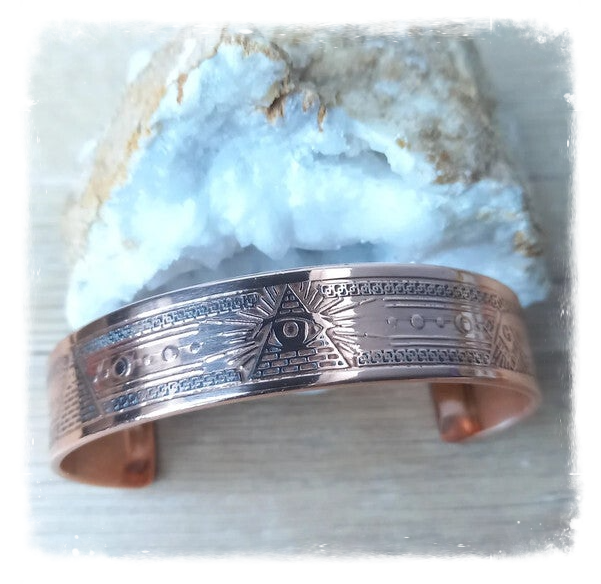 Bracelet cuivre massif gravé affirmation - I am loved