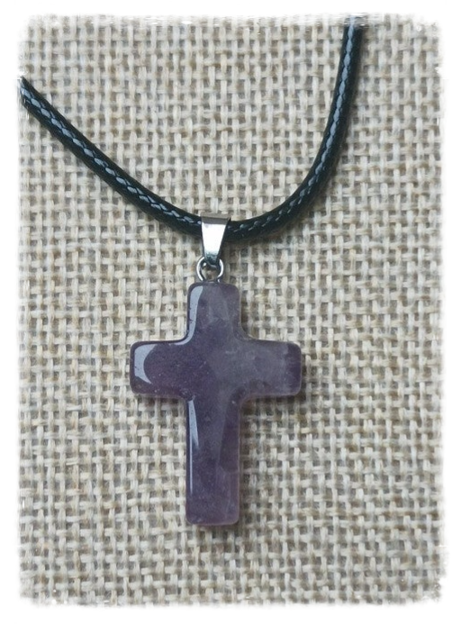 Pendentif croix pierre précieuse - Améthyste