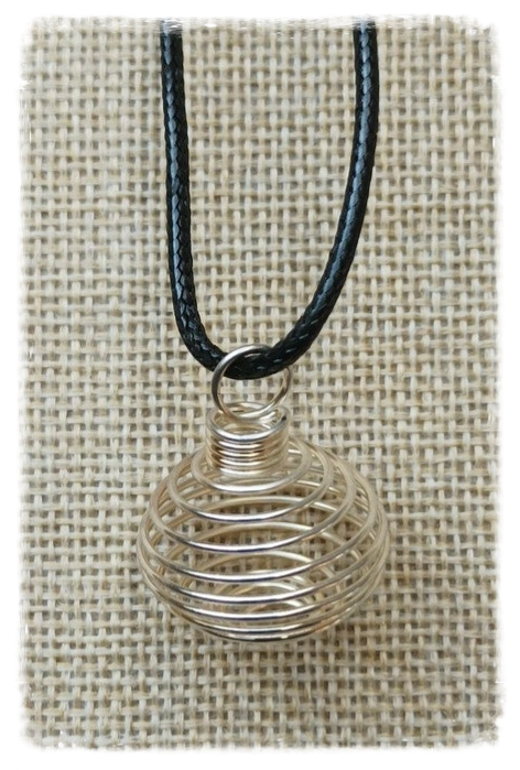 Pendentif spirale cage - Argenté