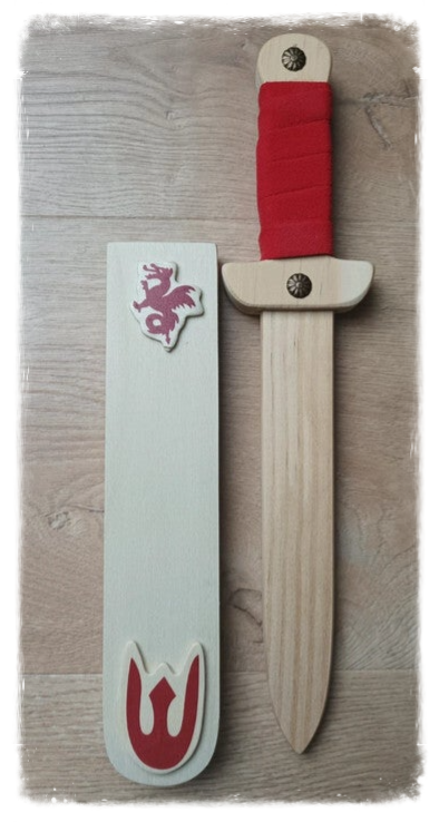 Dague avec fourreau en bois rouge