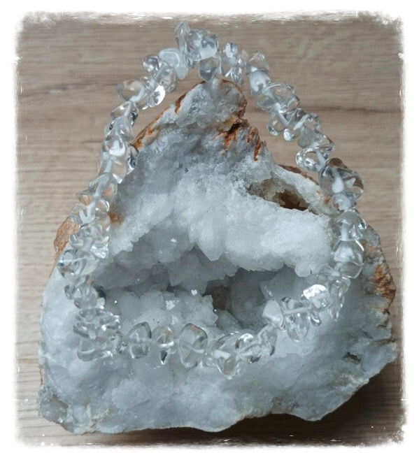 Bracelets en Éclats de Pierres semi-précieuses Cristal de roche