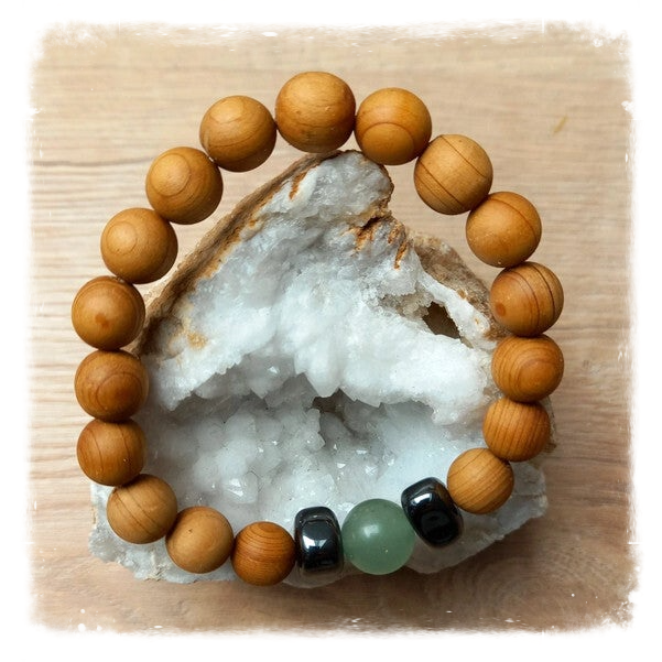 Bracelet de Chakra Sacré en Cèdre avec Cornaline