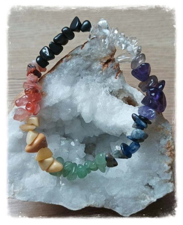 Bracelet en pierres de chip - Pierres des chakras
