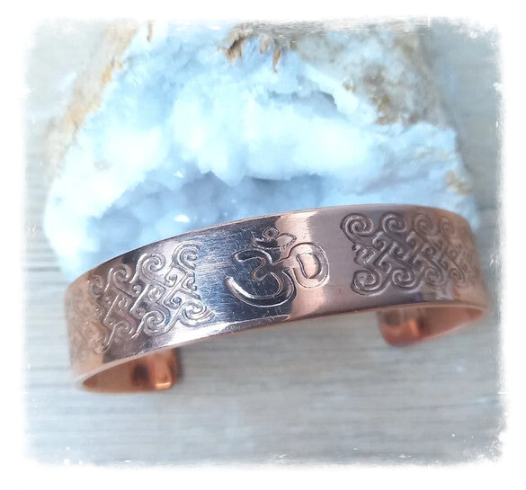 Bracelet cuivre massif gravé affirmation - I am brave