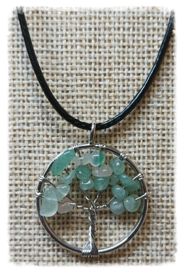 Pendentif Arbre de Vie en gemme - Jade