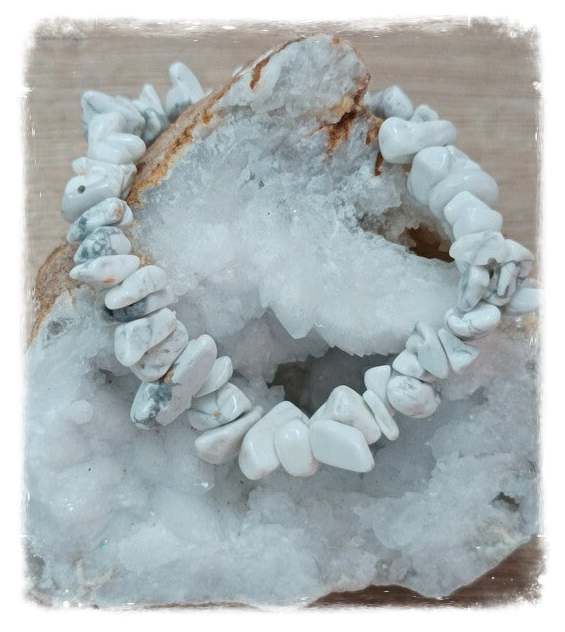 Bracelets en Éclats de Pierres semi-précieuses Jaspe blanc
