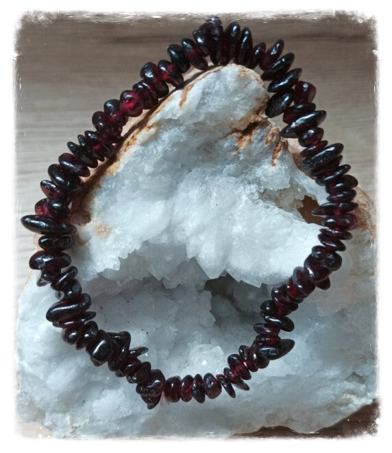 Bracelets en Éclats de Pierres semi-précieuses Grenat sanguine