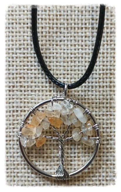 Pendentif Arbre de Vie en gemme - Cornaline