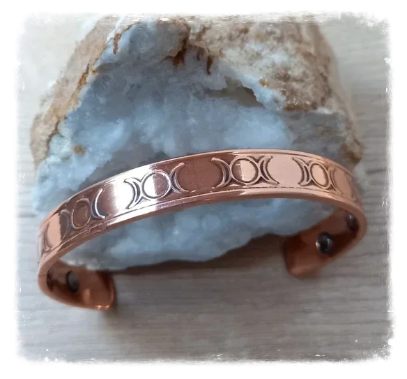 Bracelet masculin cuivre massif avec aimants