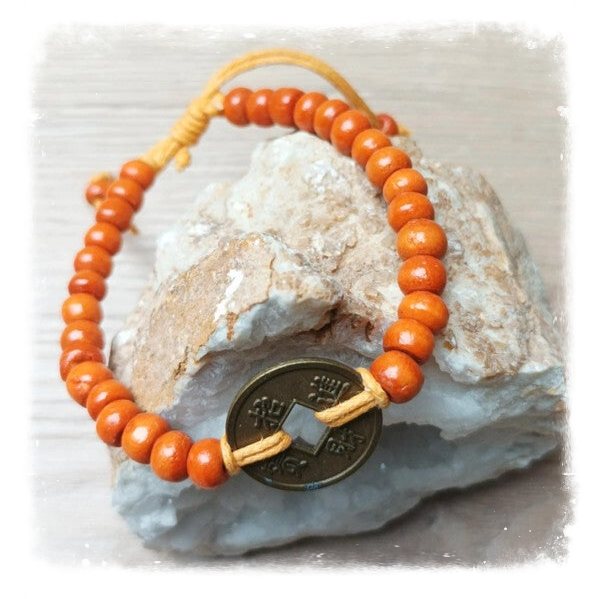 Bracelet Feng shui de Bali - Orange