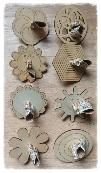 Toupie en bois à colorier 7 cm