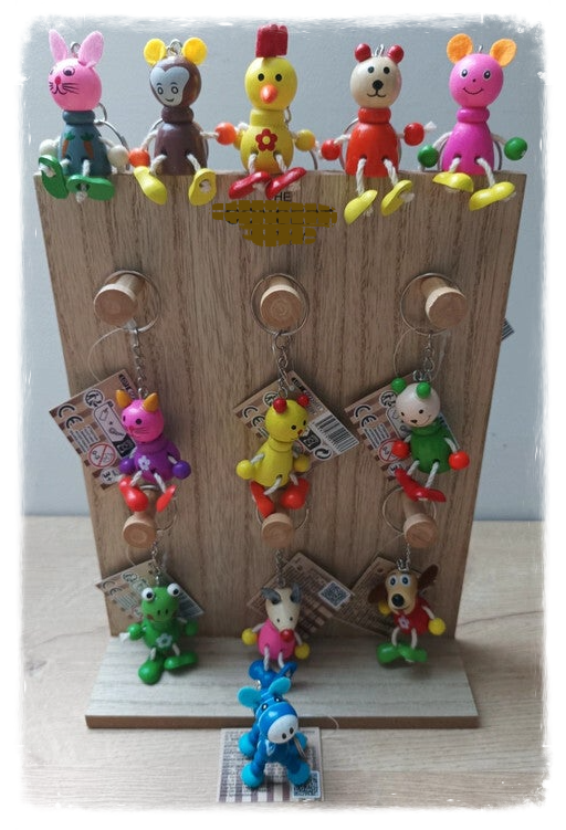 Porte-clés animaux bois