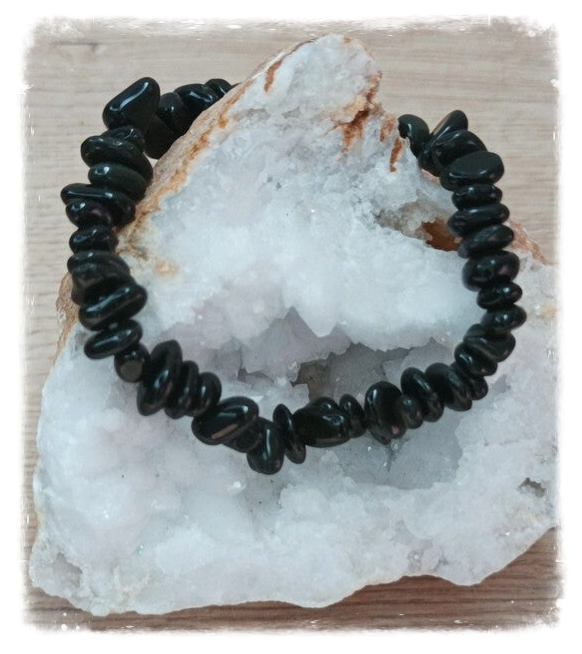 Bracelets en Éclats de Pierres semi-précieuses Agate noire