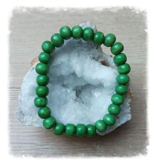 Bracelet perles en bois - Vert