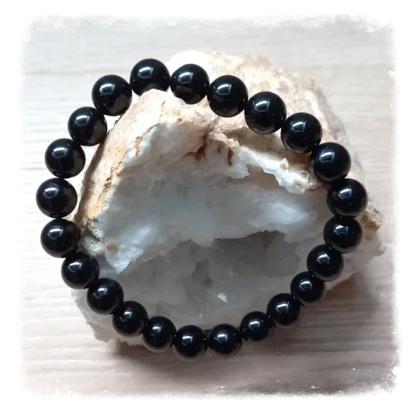 Bracelet de puissance en gemme - Agate noire