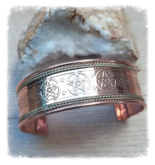 Bracelet large cuivre avec décor laiton (Ref.107)