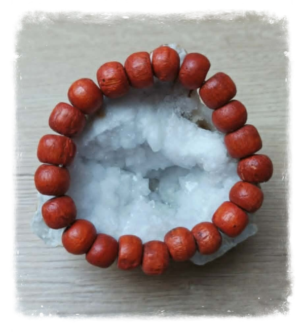 Bracelet perles en bois - orange