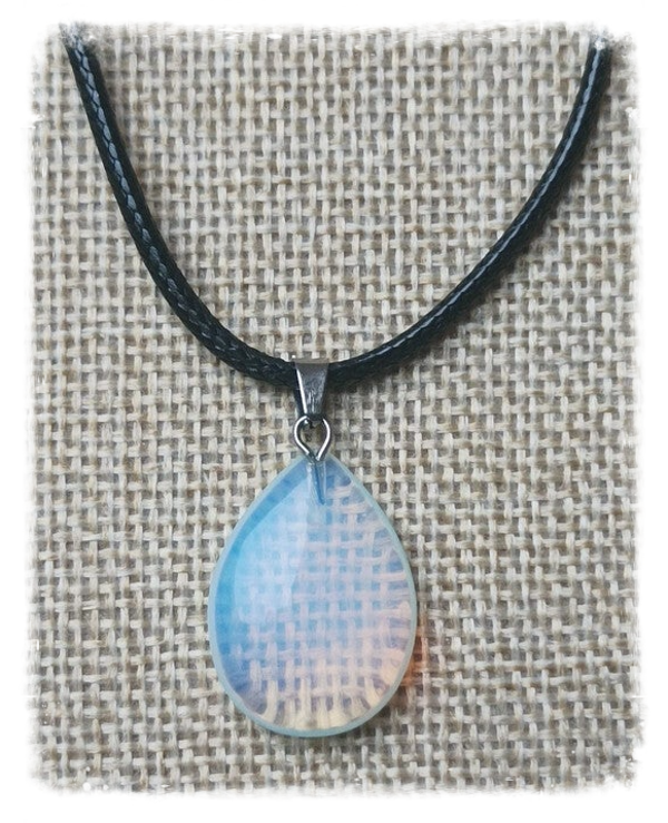 Pendentif goutte pierre précieuse - Opaline