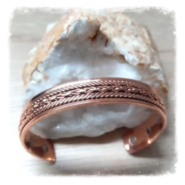 Bracelet cuivre massif et aimants tressé (Ref.006)