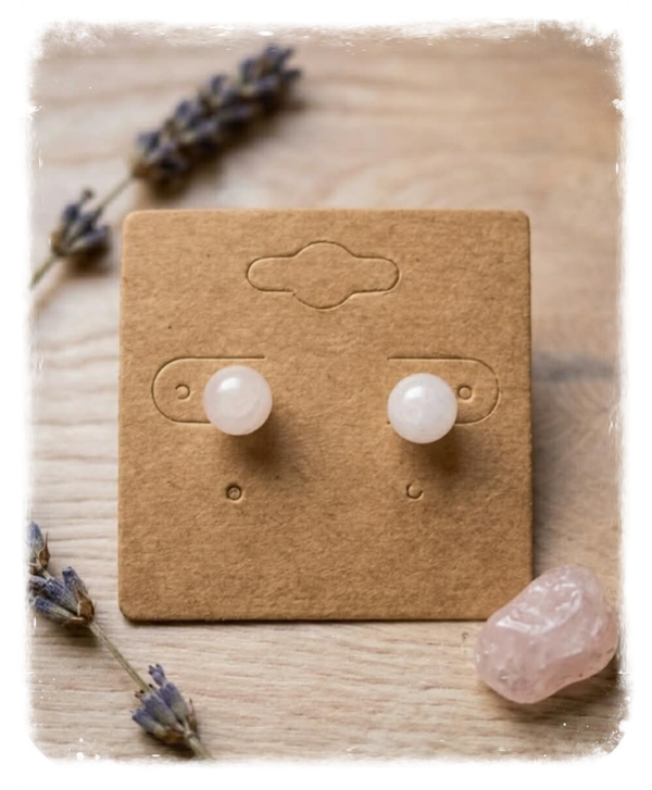 Boucles d’oreilles quartz rose/argent