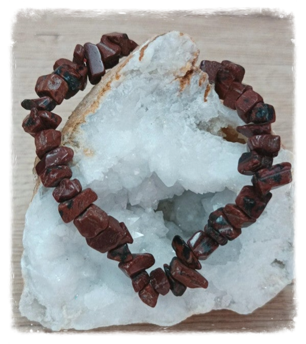 Bracelets en Éclats de Pierres semi-précieuses Obsidienne acajou