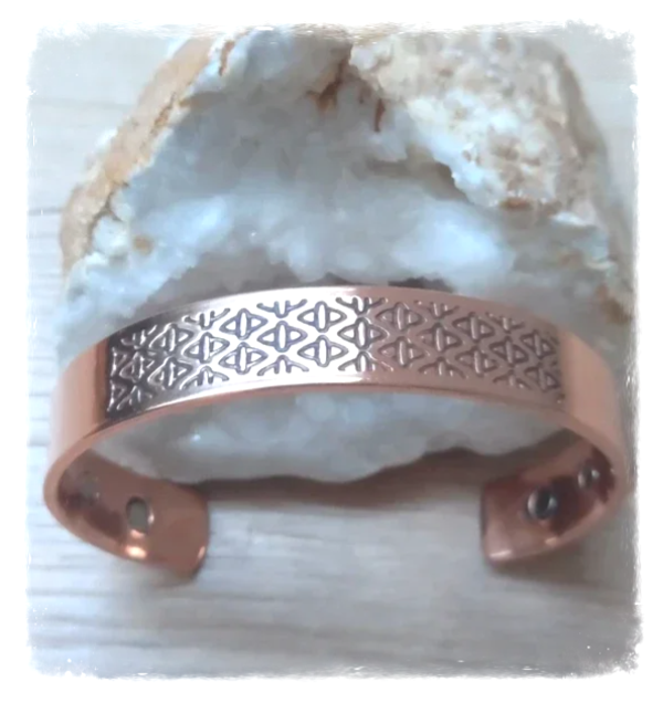 Bracelet cuivre & aimants motifs décoratifs (Ref.013)