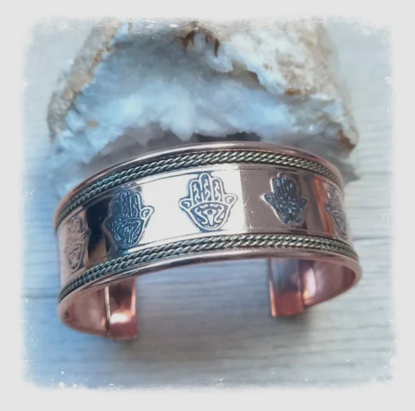 Bracelet large cuivre avec décor laiton (Ref.111)