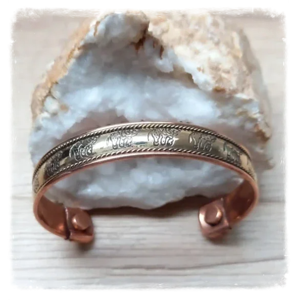 Bracelet cuivre magnétique Eléphants (Ref.025)