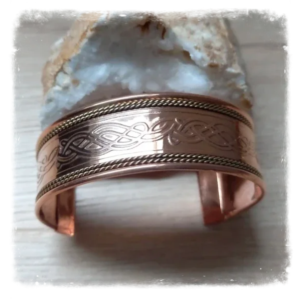 Bracelet large cuivre avec décor laiton (Réf.108)