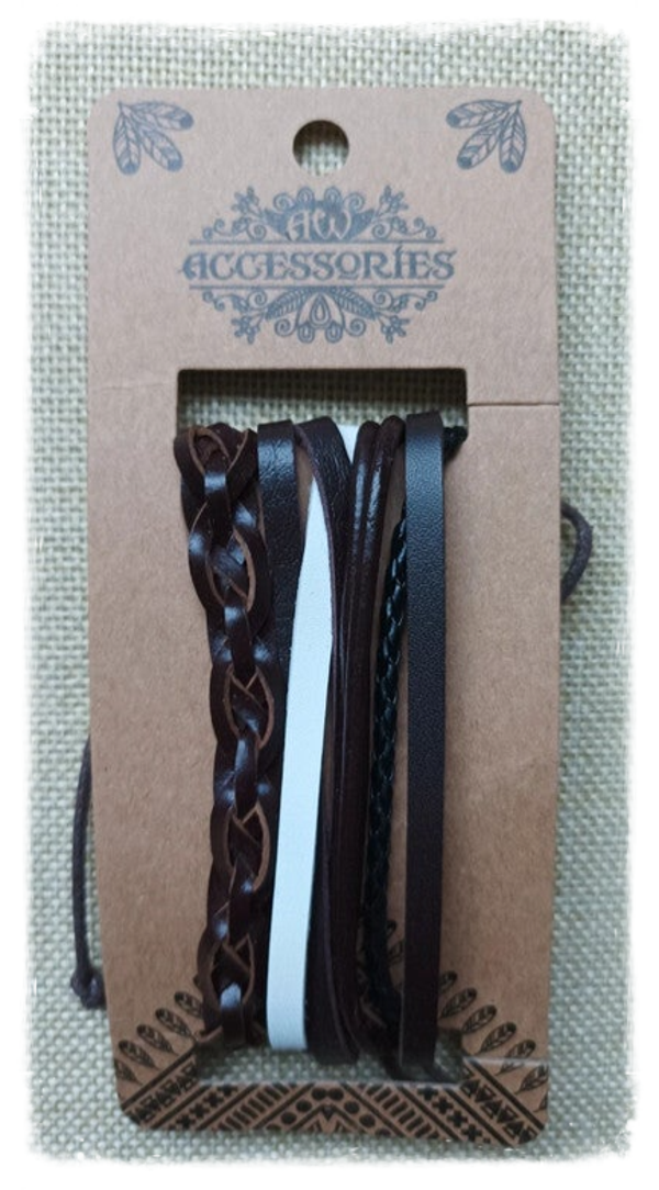 Set de bracelets pour homme cuir