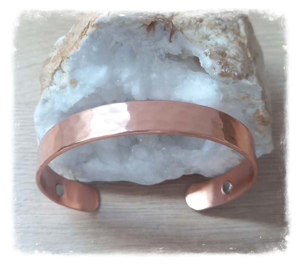 Bracelet cuivre massif & aimants Martelé (Ref.121)