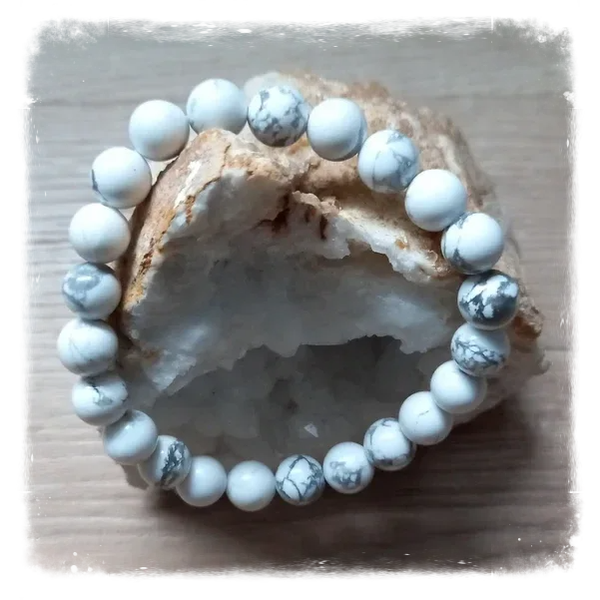 Bracelet de puissance en gemme - Jaspe blanc