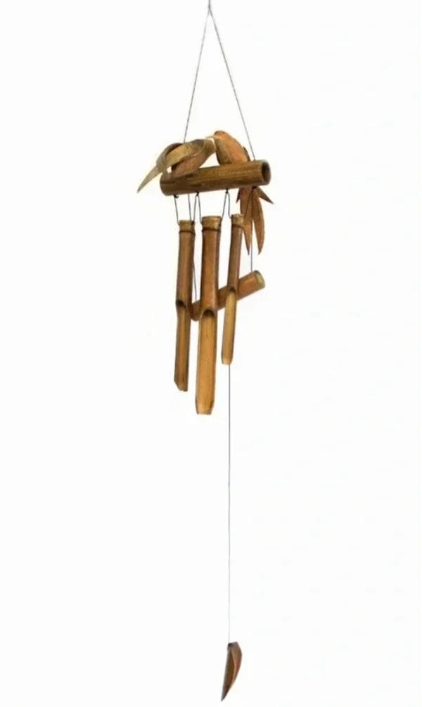 Carillon à vent bambou et noix de coco 1 mètre - 2 oiseaux