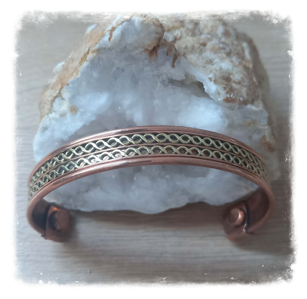 Bracelet cuivre magnétique - Double hélice (Ref.117)