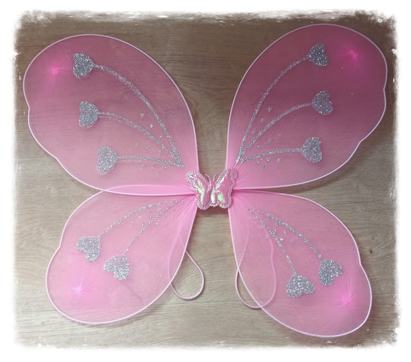Ailes de papillon paillettes - Roses