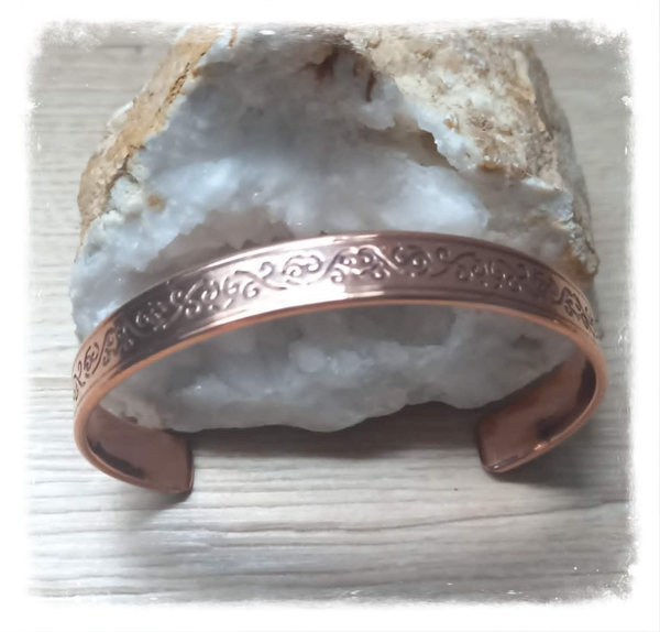 Bracelet cuivre massif Énergie Nomades - Arabesques (Ref.081)
