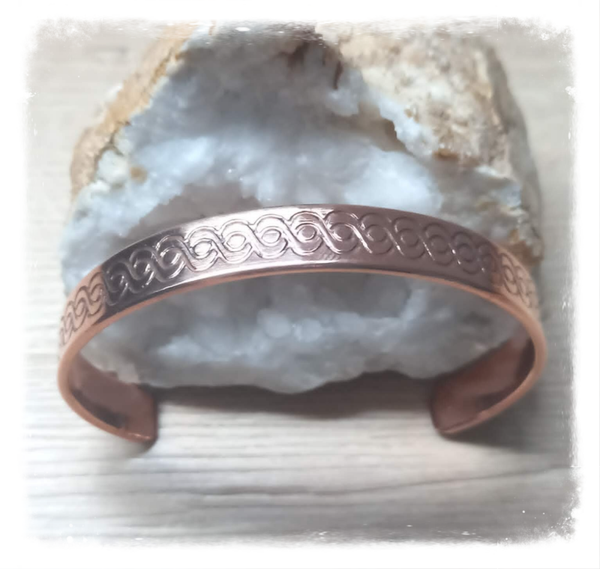 Bracelet cuivre massif Énergie Nomades - Spirales entrelacées (Ref.080)