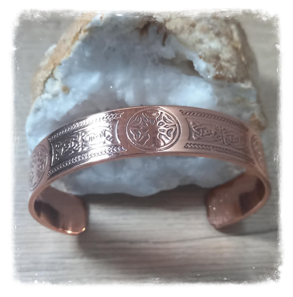 Bracelet cuivre massif style Médiéval - Gravé affirmation - I am Magical (Ref.089)
